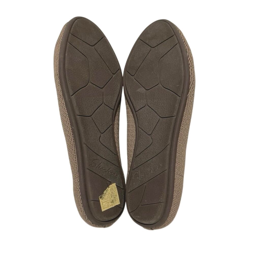 Skechers Women’s 7 M Cleo Stretch Knit Scalloped Edged Ballet Flats Mocha - Picture 10 of 11